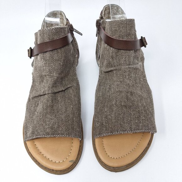 Blowfish Sandals Women's 8 Gladiator Flat Strappy Malibu Beige Fabric Open Toe - Picture 11 of 15